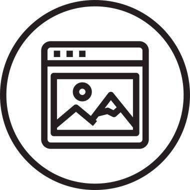 Fotoğraf web tarayıcısının vektör illüstrasyon simgesi