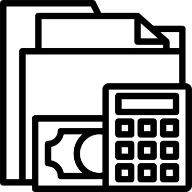 Hesap makinesi, iş simgesi, para ekonomisi, vektör illüstrasyonu 