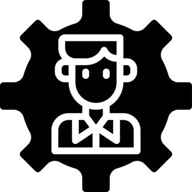 İş adamı düz simgesi, vektör illüstrasyonu