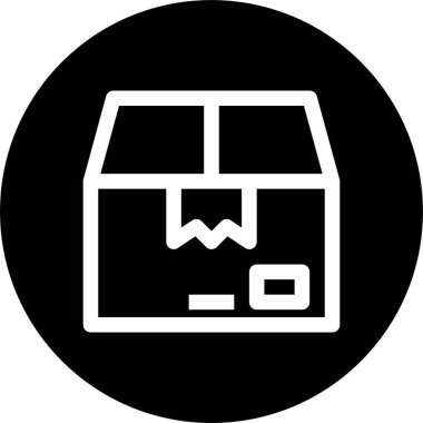 karton kutu düz simgesi, vektör illüstrasyonu