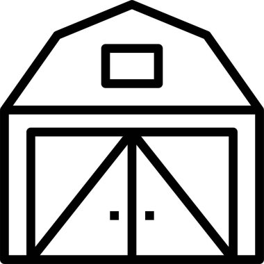 ahır inşa simgesi vektör illüstrasyonu