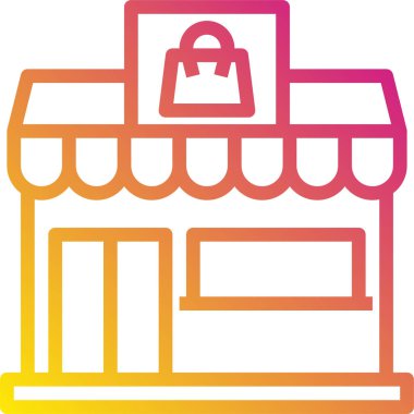 Dükkanın minimalist vektör simgesi, alışveriş kavramı 