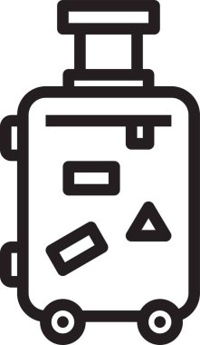 Tekerlekli bavulların minimalist vektör simgesi