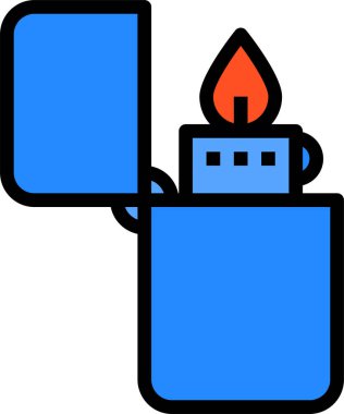 Alev düz simgesi olan daha hafif, vektör illüstrasyonu