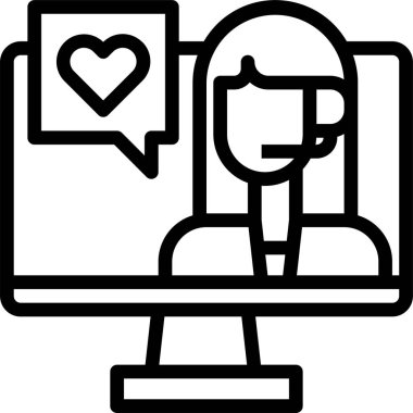 Müşteri hizmeti simgesi, vektör illüstrasyonu