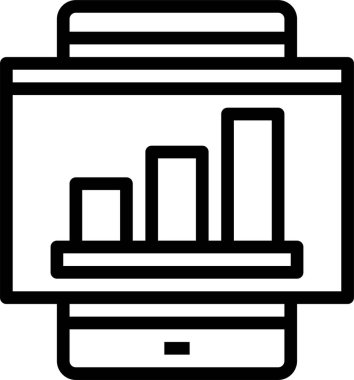 mobil istatistik vektör renkli simge