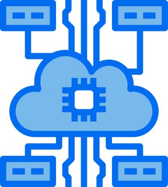 Bulut teknolojisi ikonu. Uzak servis düğmesinin vektör şablonu 