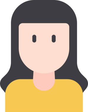 Kadın yüzünün vektör illüstrasyon simgesi 