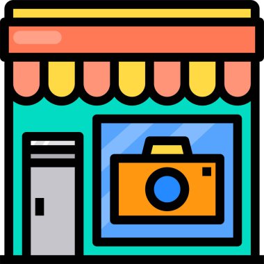 Basit kamera simgesi, vektör illüstrasyonu