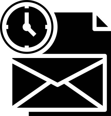 asgari vektör simgesi, dosya ve saat içeren harf