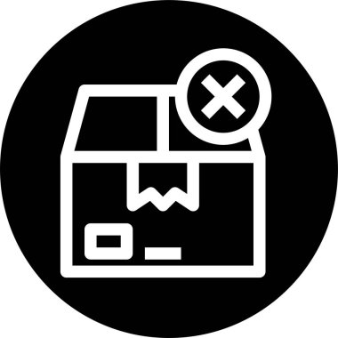 karton kutu düz simgesi, vektör illüstrasyonu