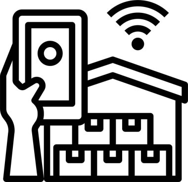 Depo binasının vektör çizimi