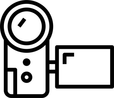 Kameranın minimalist vektör simgesi beyaz üzerine izole edildi