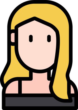 Kadın yüzünün vektör illüstrasyon simgesi 