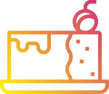 kek düz simgesi, vektör illüstrasyonu