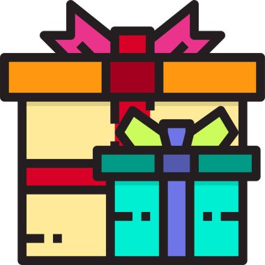 Hediye kutusunun vektör illüstrasyon simgesi