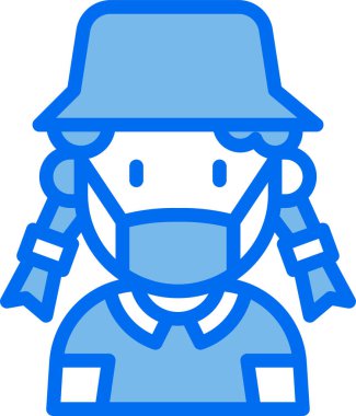 çocuk Avatar. Tıbbi maske takan çocuk