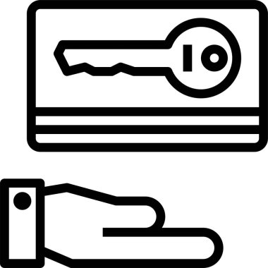 Otel anahtar kartının vektör illüstrasyonu