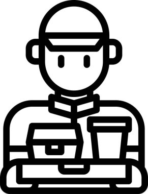 Teslimatçının minimalist vektör simgesi