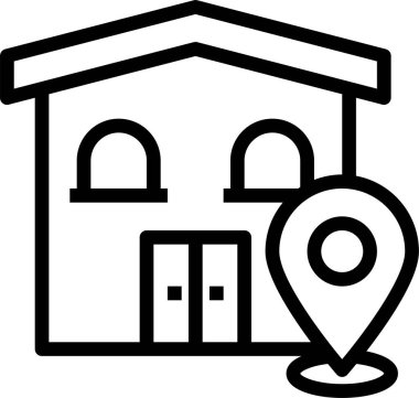 Pin konumunun minimalist vektör simgesi 