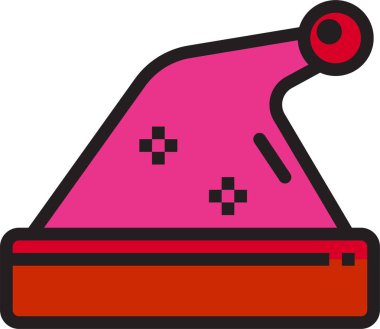 ponponlu şapka vektör illüstrasyon simgesi