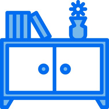 Kabine düz simgesi, vektör illüstrasyonu