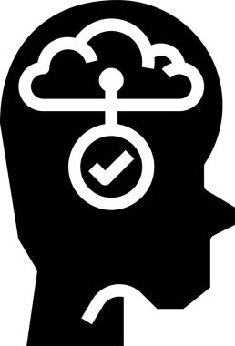 Basit modern fikir simgesi, vektör illüstrasyonu