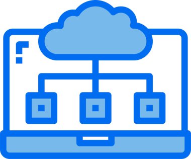 Bulut teknolojisi ikonu. Uzak servis düğmesinin vektör şablonu 