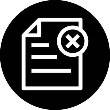 Belge simgesi, vektör illüstrasyonunu sil