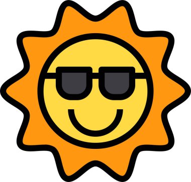 Güneş simgesinin vektör illüstrasyonu