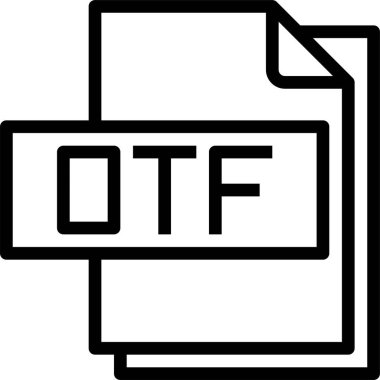 otf dosya biçimi simge vektörü