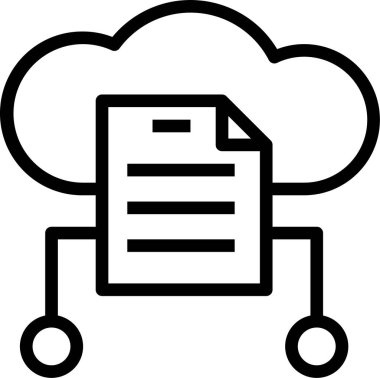 Bulut veri depolamasının vektör illüstrasyon simgesi