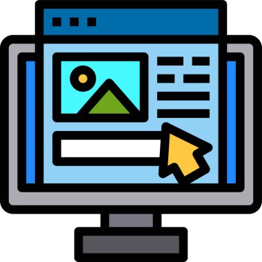 Web tasarımı ve geliştirme çizgisi vektör simgesi