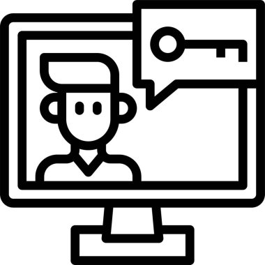 Bilgisayarın stil minimalist vektör simgesi