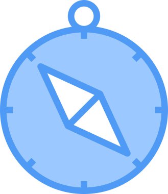 Pusula simgesi, vektör illüstrasyonu beyaz arkaplanda izole edildi  