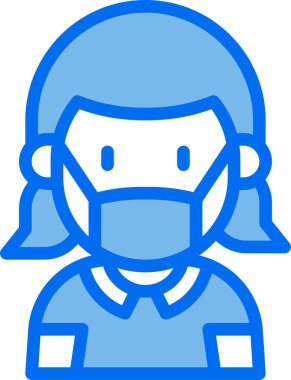 çocuk Avatar. Tıbbi maske takan çocuk