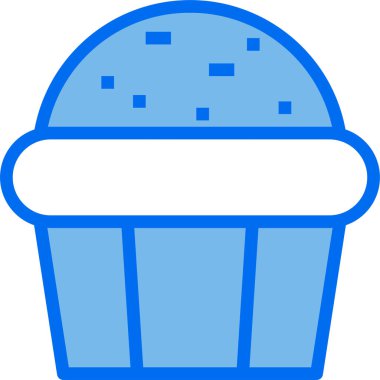 Lezzetli cupcake düz vektör simgesi