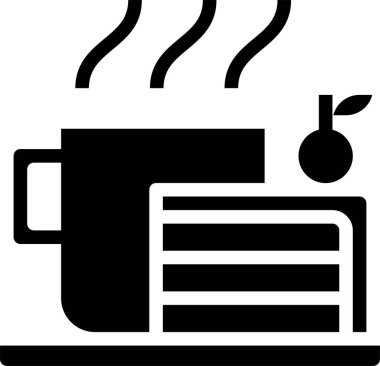 Kahve fincanı ve kekin vektör illüstrasyon simgesi 