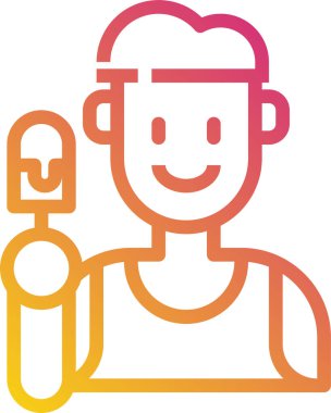 Soğuk tatlı yazının minimalist vektör simgesi