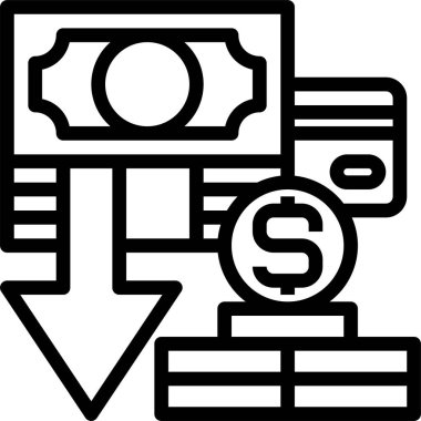 Finansal simge, iş simgesi, para simgesi, vektör illüstrasyonu 