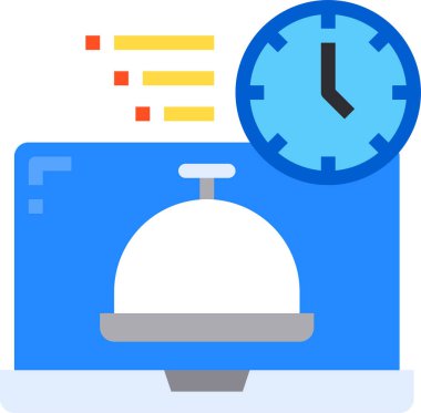 Saat simgesi, vektör illüstrasyonu 