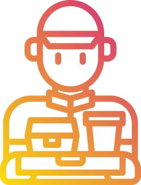 Teslimatçının minimalist vektör simgesi