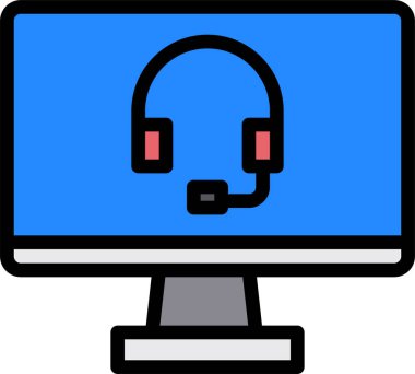 Müşteri hizmeti simgesi, vektör illüstrasyonu