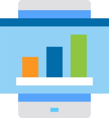 mobil istatistik vektör renkli simge