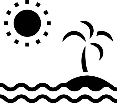 Ada simgesi, vektör illüstrasyonu beyaz arkaplanda izole edildi 