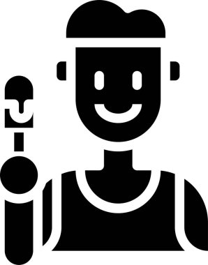 Soğuk tatlı yazının minimalist vektör simgesi