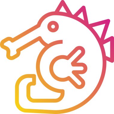 Deniz atı çizgi filmi, vektör illüstrasyonu