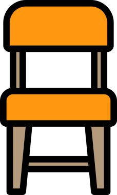 Sandalyenin vektör simgesi. biçim, beyaz arkaplanda düz bir semboldür