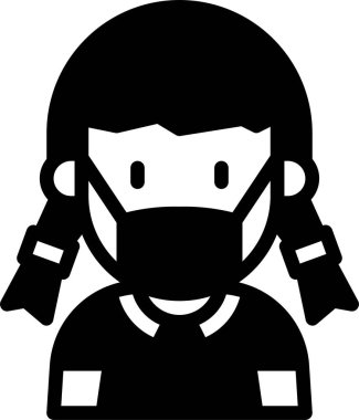 çocuk Avatar. Tıbbi maske takan çocuk