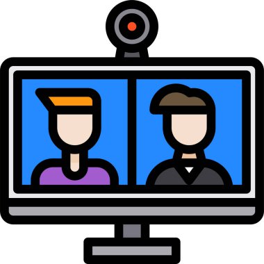 Vektör illüstrasyonunu görüntüleyen iki kişi